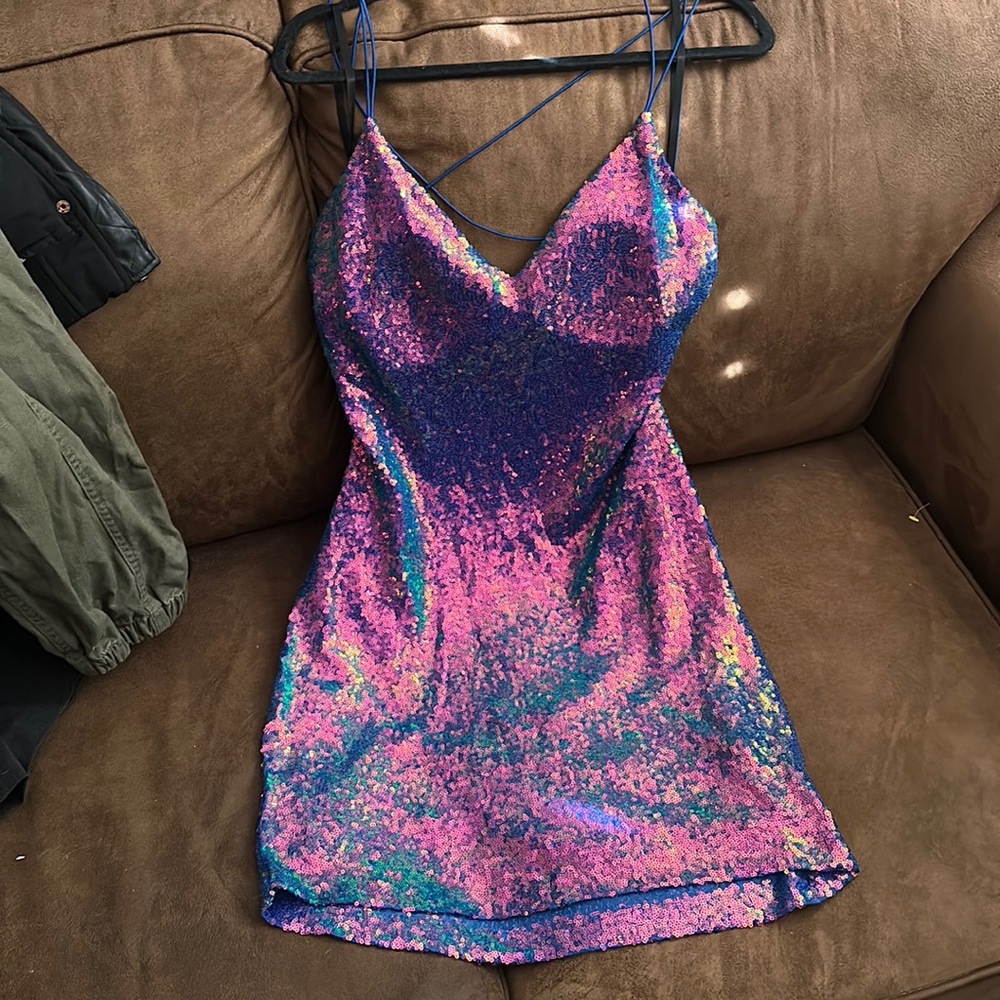 Beautiful chrome dress Blue/purple